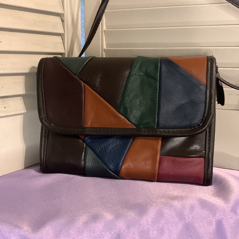 Multicolor Patchwork Leather Bag - image 2